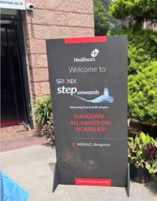 Welcome board at the workshop venue